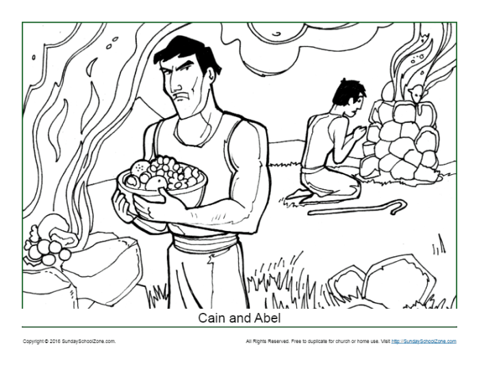 Cain and abel coloring book